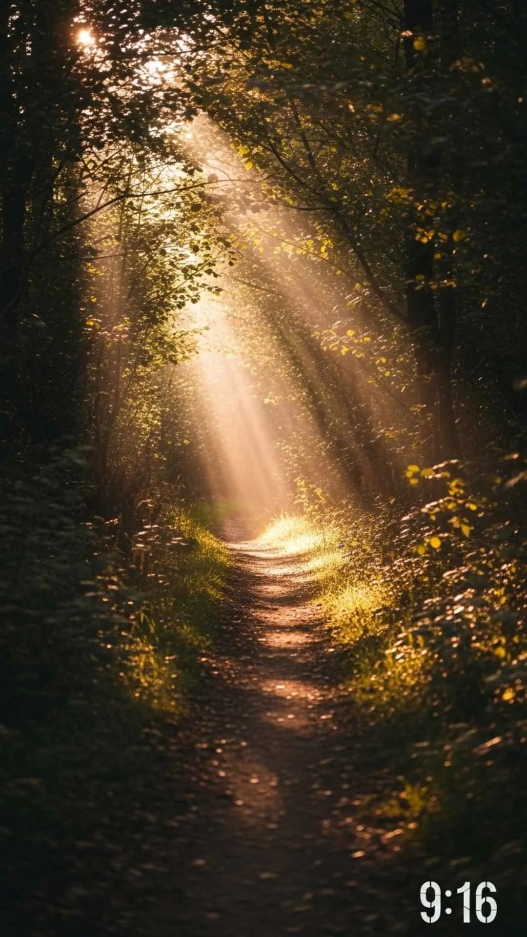 Peaceful journey attitude DP, forest path, calming nature profile