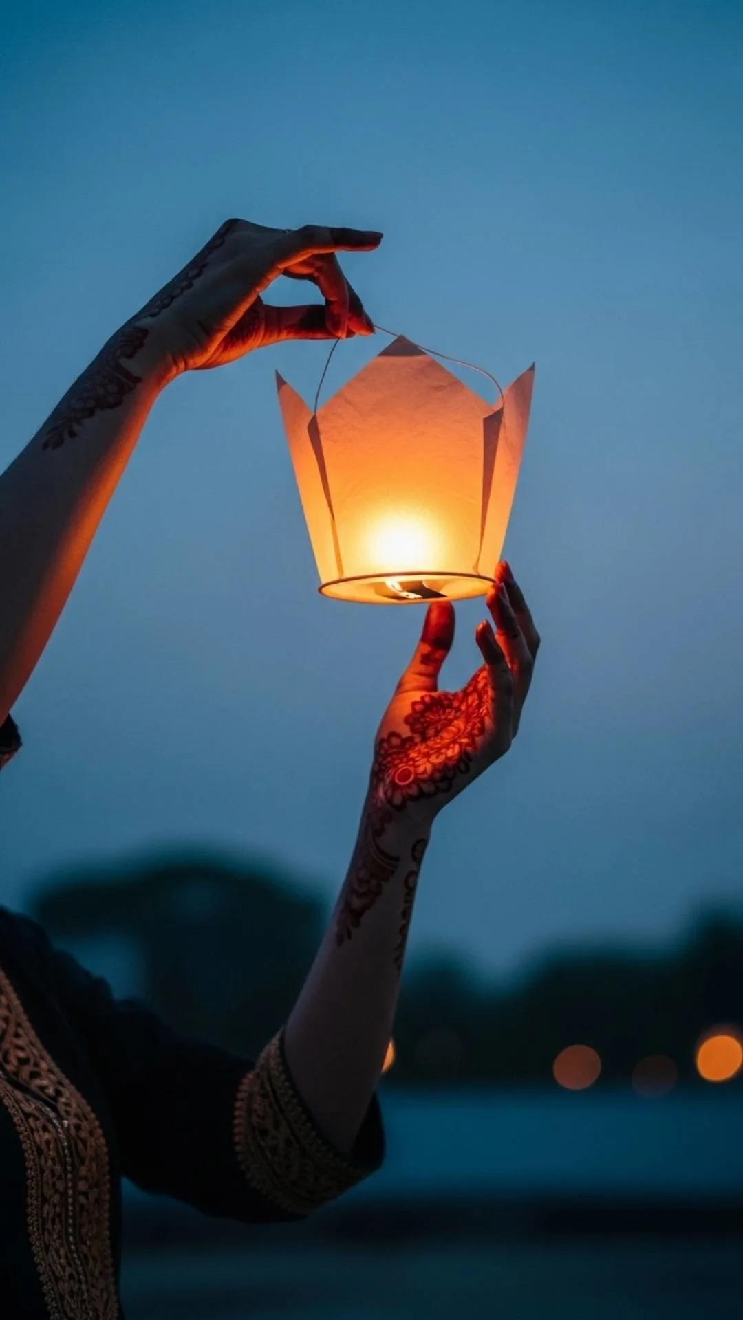 Magical attitude DP, hands with fairy lights, hopeful profile picture.