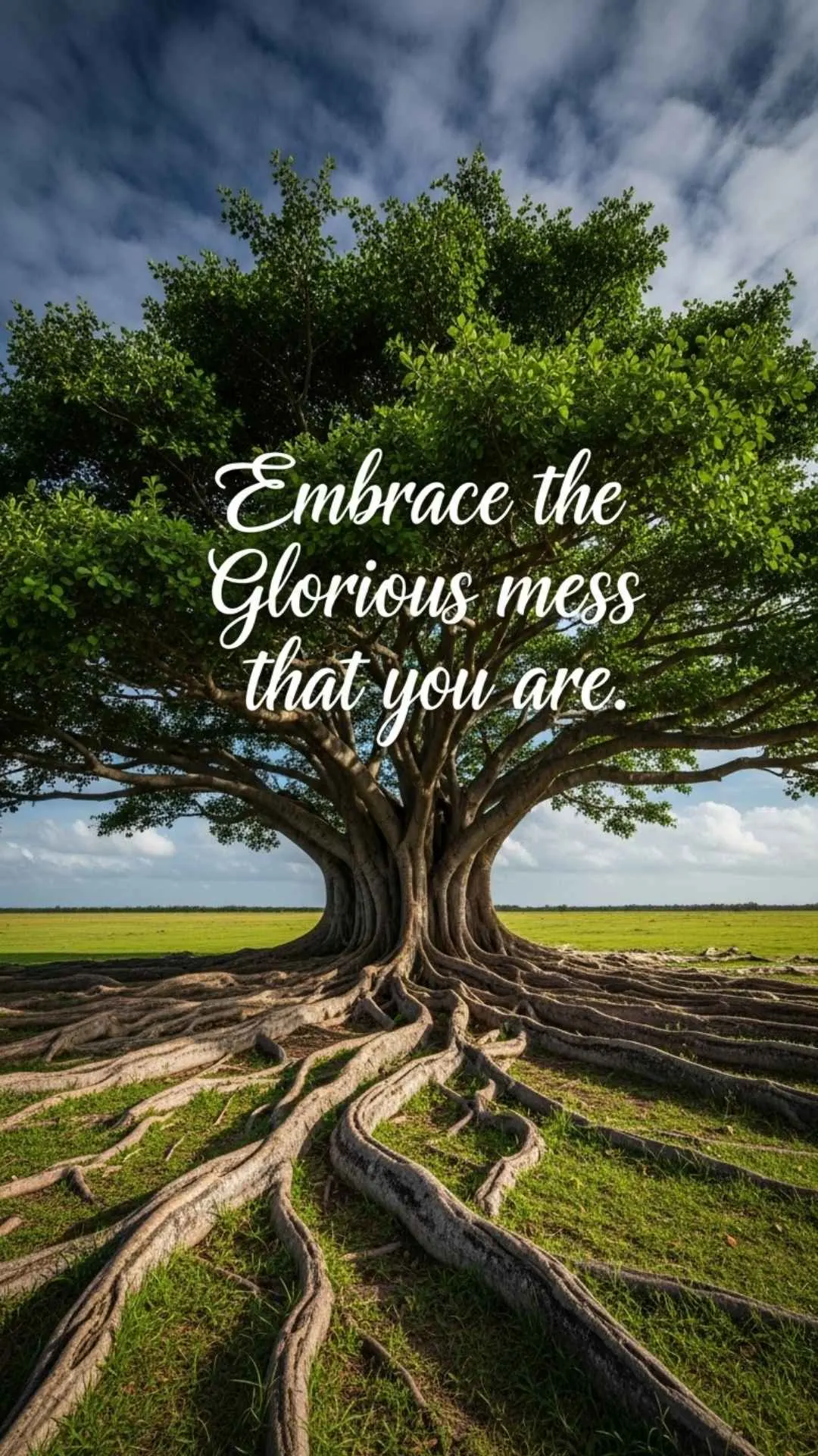 Life journey wisdom Instagram DP, insightful philosophy profile picture, resilient nature aesthetic image with glorious mess quote, deep meaning quotes wallpaper.