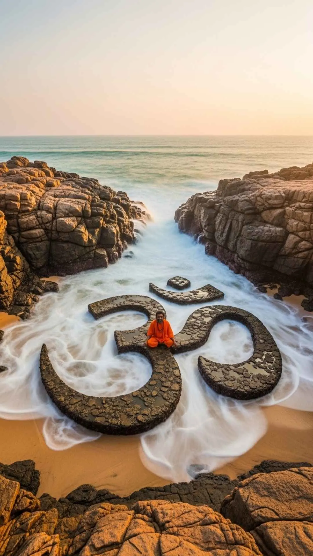 The iconic Om Beach in Gokarna, India. A spiritual and healing nature DP for peace, meditation, and finding a deeper connection