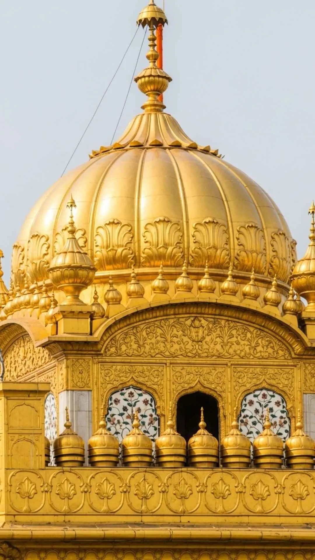 A detailed close-up DP of the Golden Temple's intricate architecture and golden carvings, showcasing its divine craftsmanship and sacred art. #HarmandirSahib #SikhArchitecture #SacredArt #Details #GoldenTempleArt