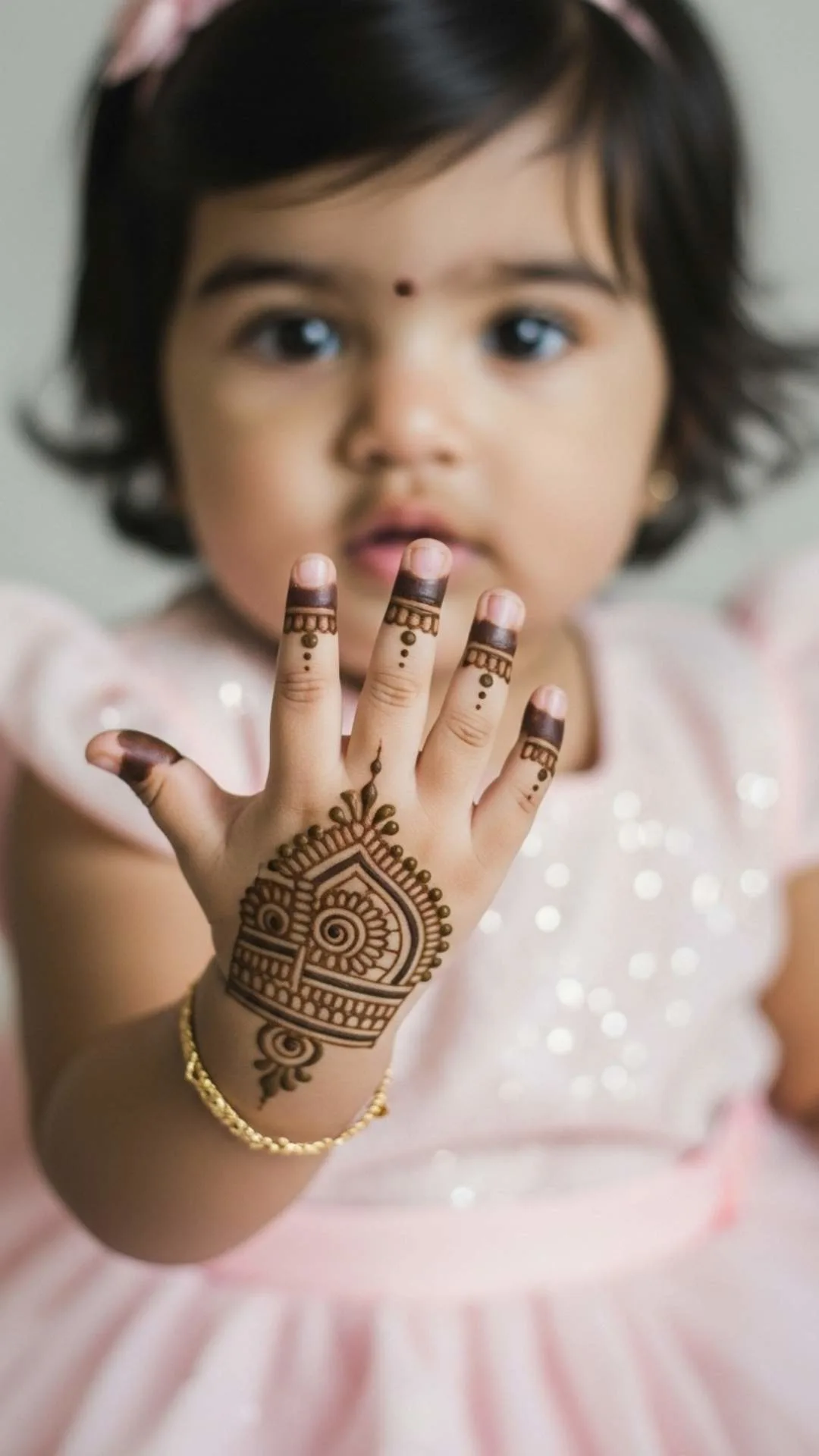 Cute baby princess hand with tiny henna design for WhatsApp DP.