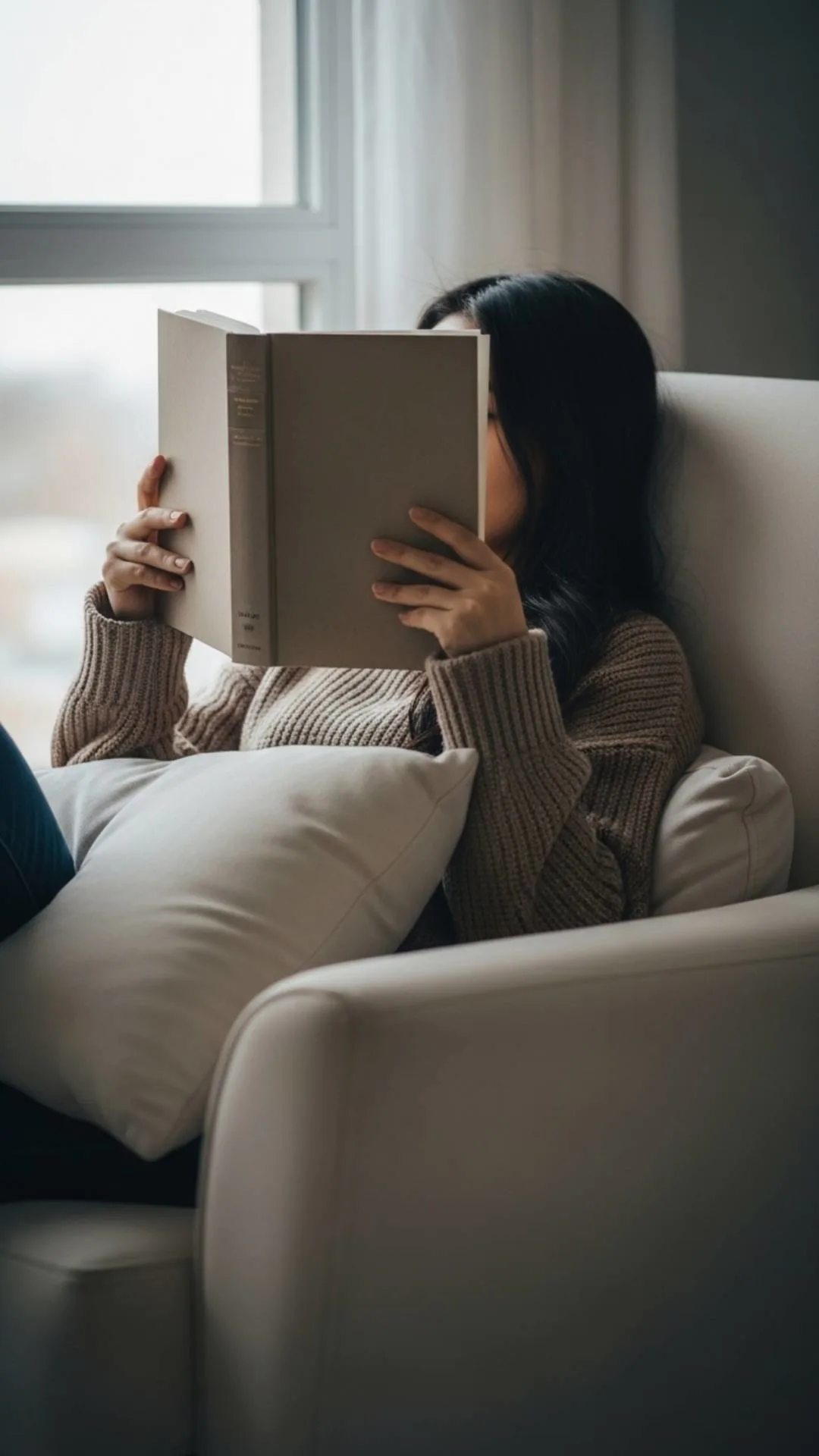 A stylish hidden face DP of a person holding a book over their face, perfect for a book lover or an intellectual vibe. #HiddenFaceDP #BookLover #Aesthetic #CozyVibes #Intellectual