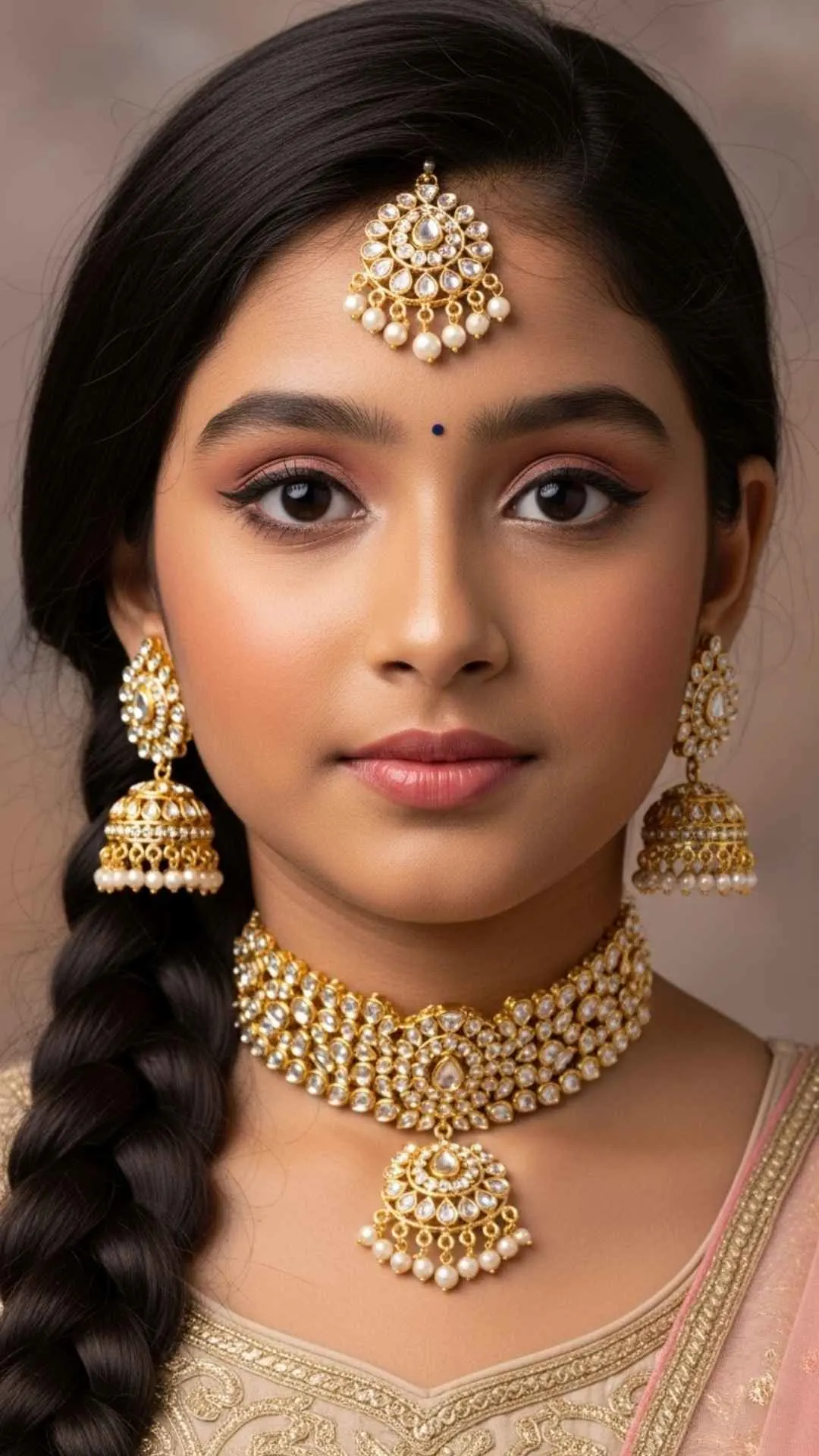Traditional Indian jewelry Instagram DP for girls, elegant cultural profile picture, intricate Indian accessories, classic beauty DP.
