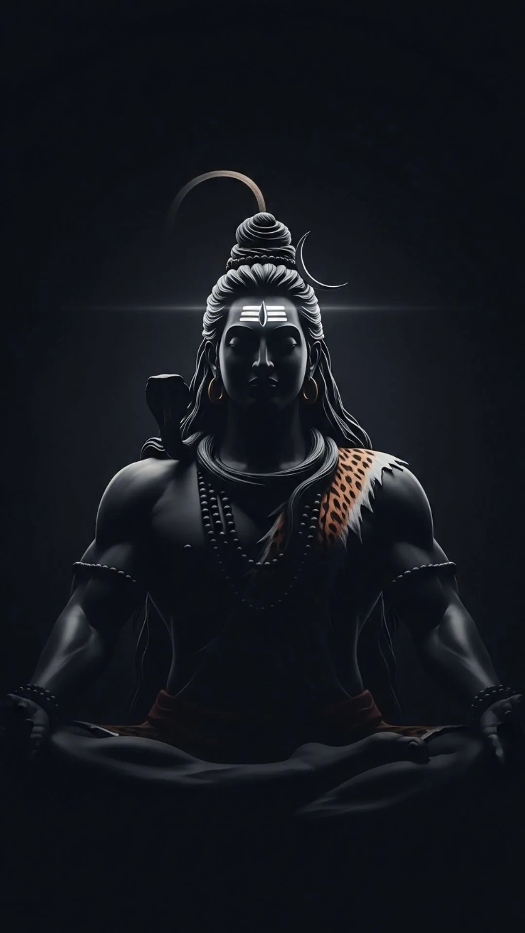 Powerful black WhatsApp DP of Lord Shiva in a minimalist silhouette, perfect for spiritual and devotional Mahadev profile pictures.
