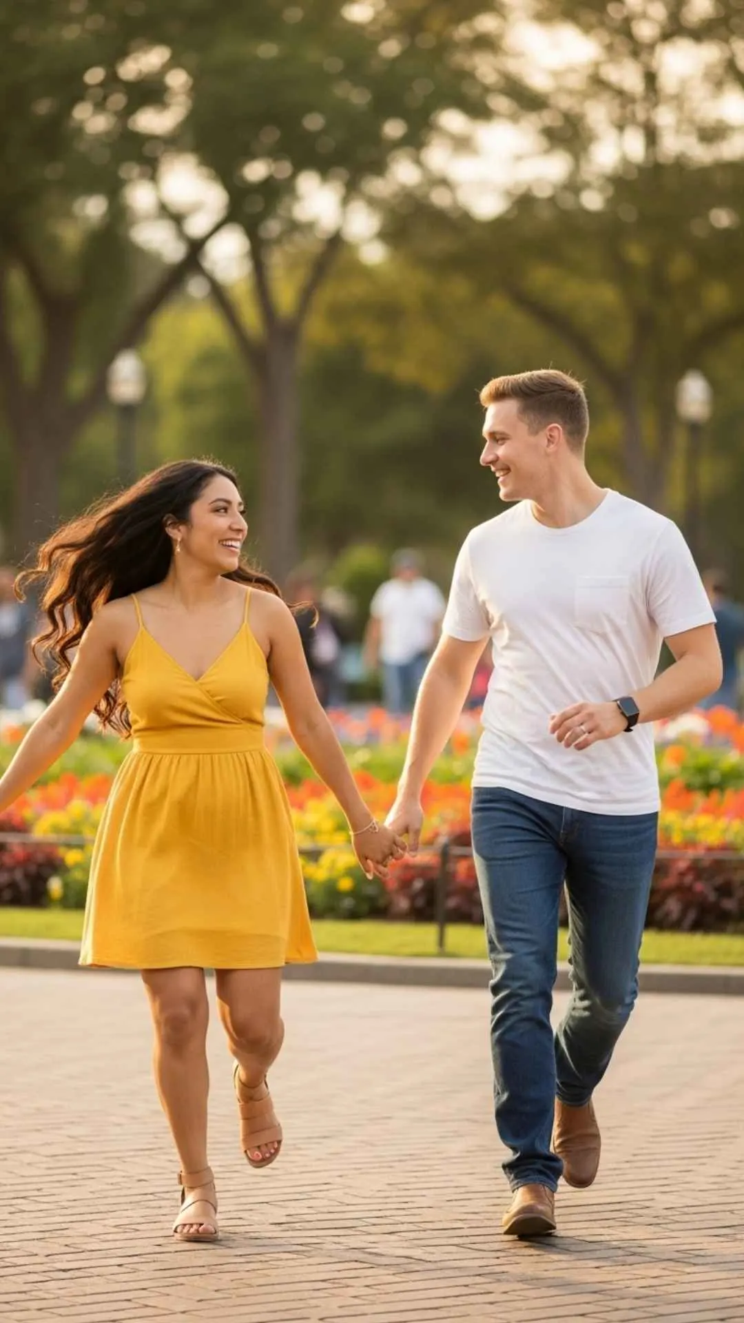 Playful couple dancing DP, joyful candid profile picture, happy active love FB DP, energetic relationship avatar, spontaneous happiness pic
