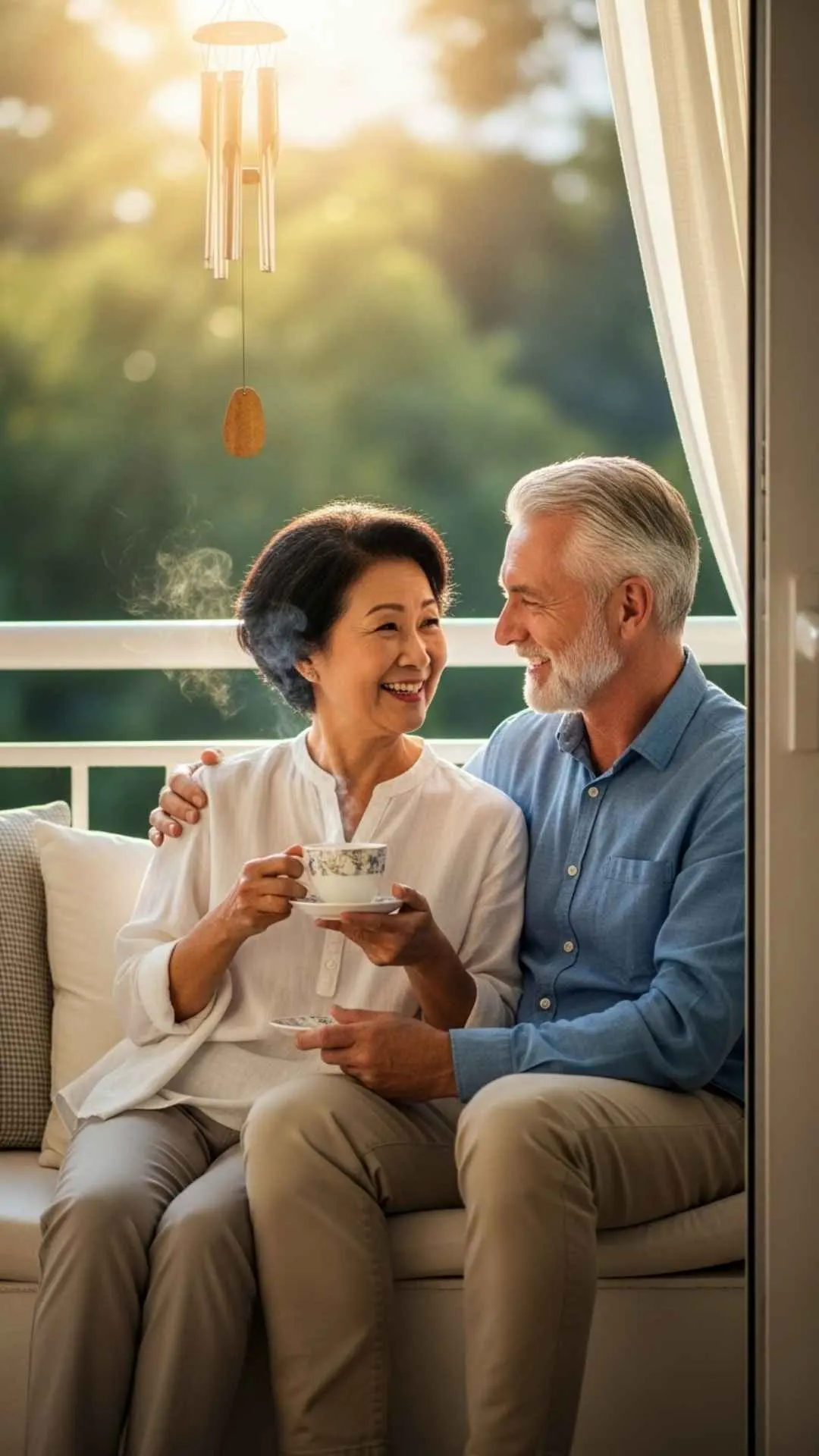 Home cozy couple DP, peaceful domestic profile picture, comfortable love FB DP, warm abode avatar.