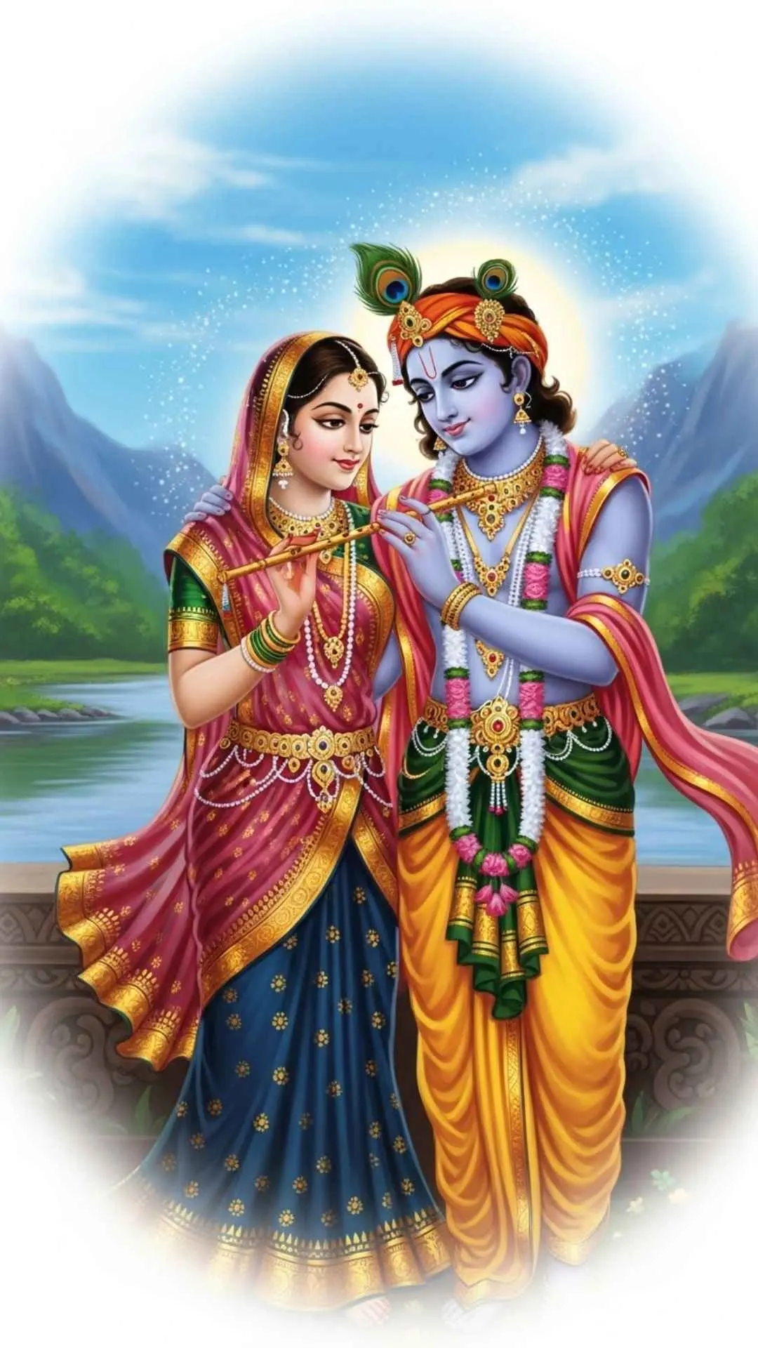 Radha Krishna inspired couple DP, divine love profile picture, spiritual bond FB DP, eternal affection avatar, blessed couple pic