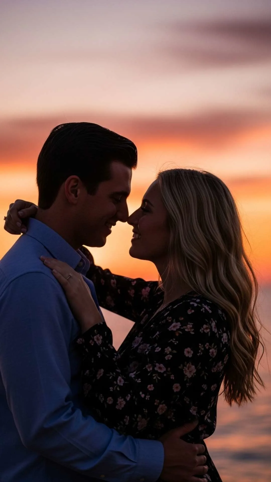 Vibrant couple sunset DP, uplifting silhouette profile picture, hopeful love FB DP, colorful sky avatar, serene couple pic