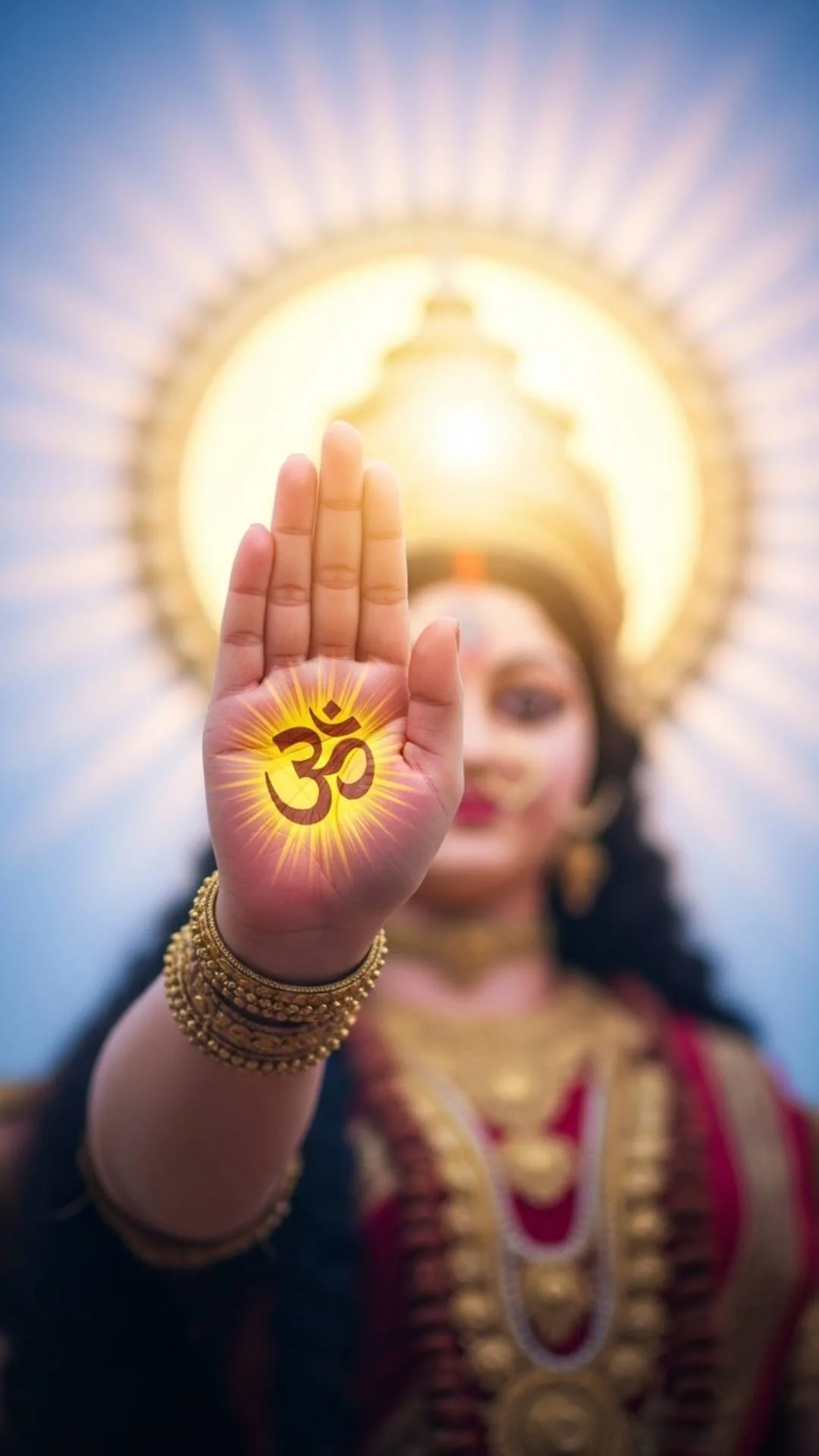 A spiritual DP of Maa Durga's hand in the Abhaya Mudra, a gesture of blessing and fearlessness for her devotees. #AbhayaMudra #MaaDurgaBlessings #Fearless #Protection #SpiritualDP