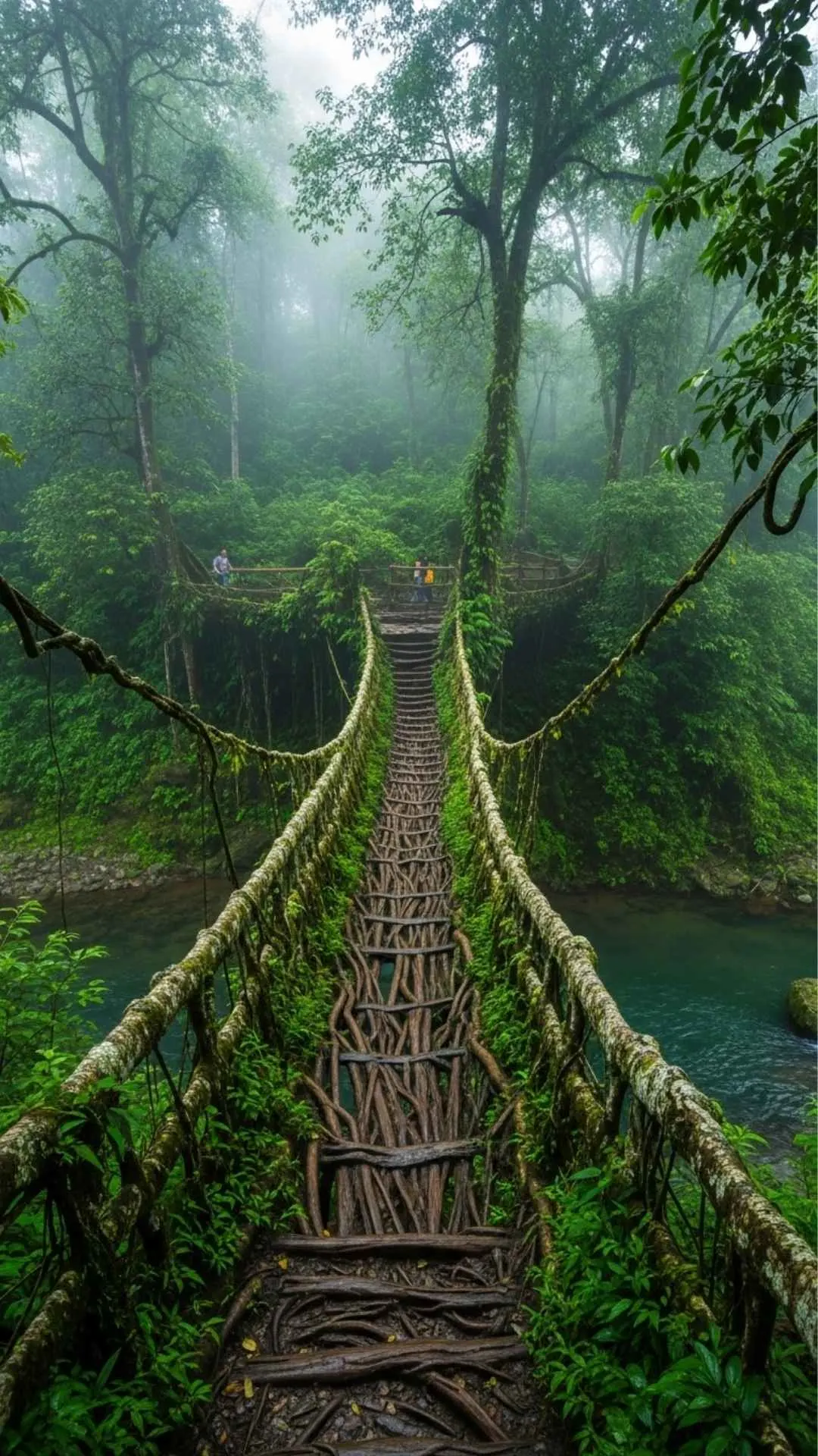 The magical living root bridges of Meghalaya, India. A unique and life-loving DP showcasing the harmony between humans and nature
