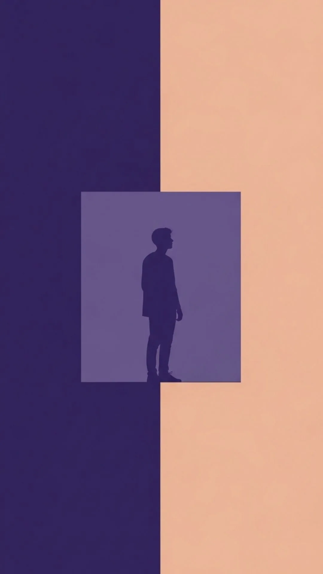 Minimalist color block design with a subtle silhouette, creating a modern and aesthetic Instagram DP for boys.
