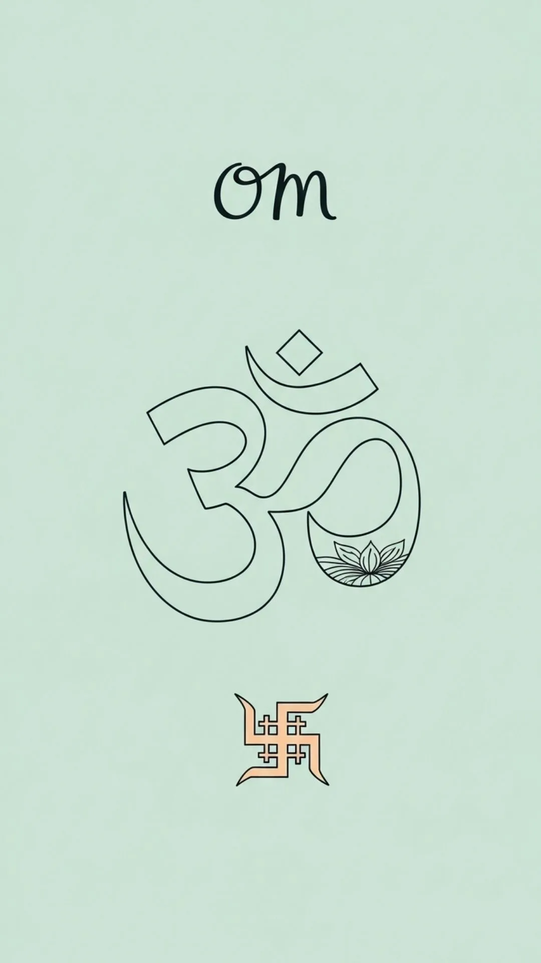 Minimalist Hindu DP, elegant Om and Swastik symbols on a soft pastel background, simple spiritual profile picture.