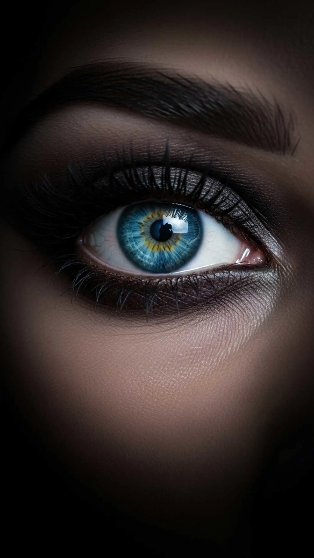 Intriguing black WhatsApp DP with a mysterious eye gaze, designed for a captivating and expressive profile picture.