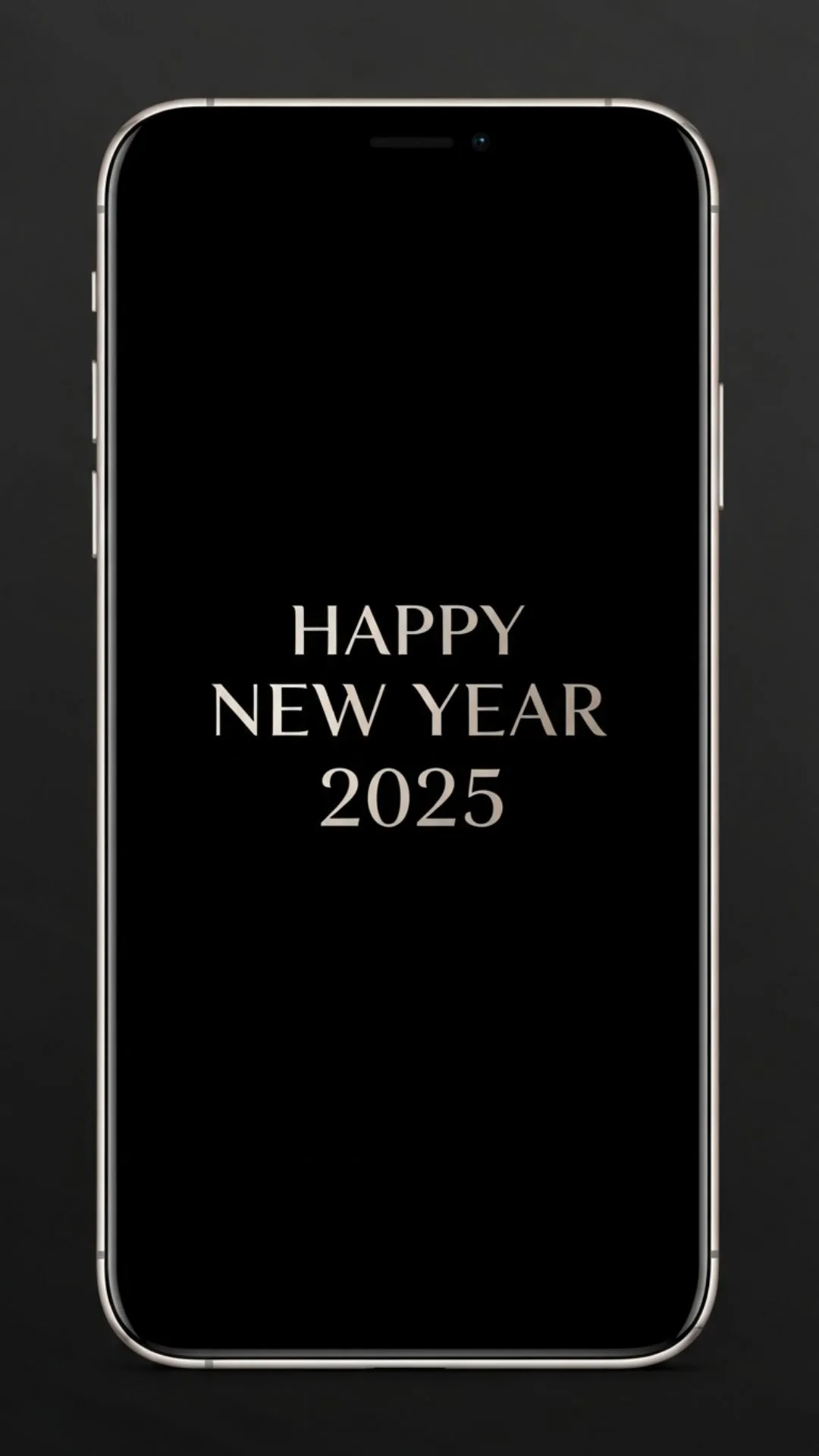 Festive black WhatsApp DP with a minimalist "Happy New Year 2025" design, ideal for celebrating the new year with a sophisticated touch.