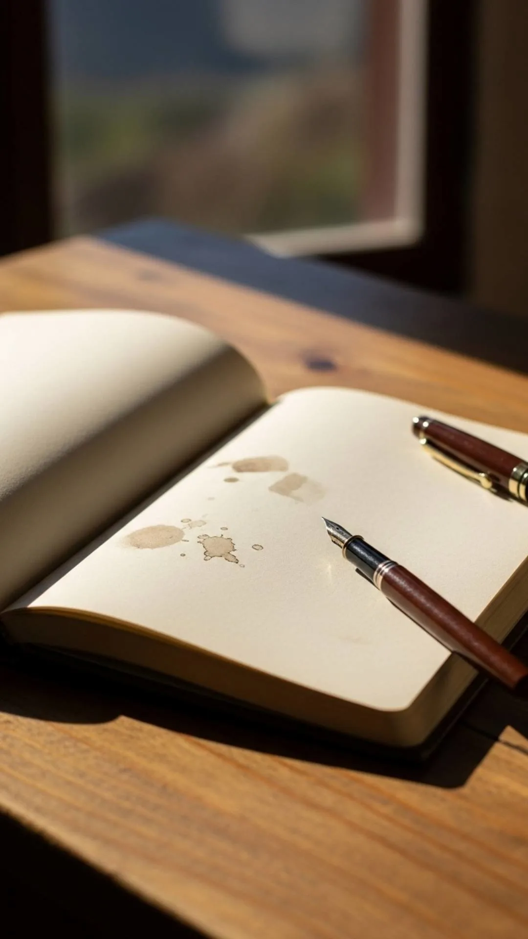 Open journal with pen, representing reflection and expression.