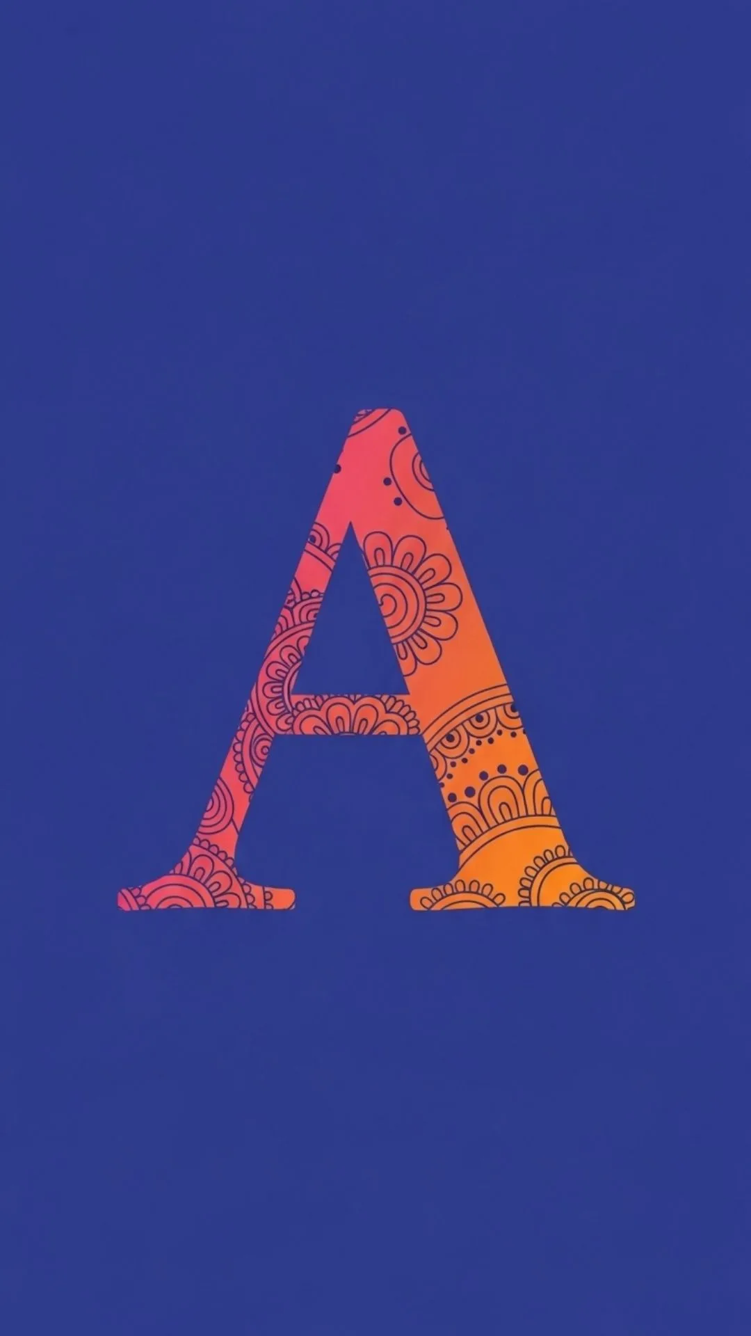 Stylish initial with Indian-inspired patterns on a solid background, a personalized Instagram DP and minimalist monogram profile pic.