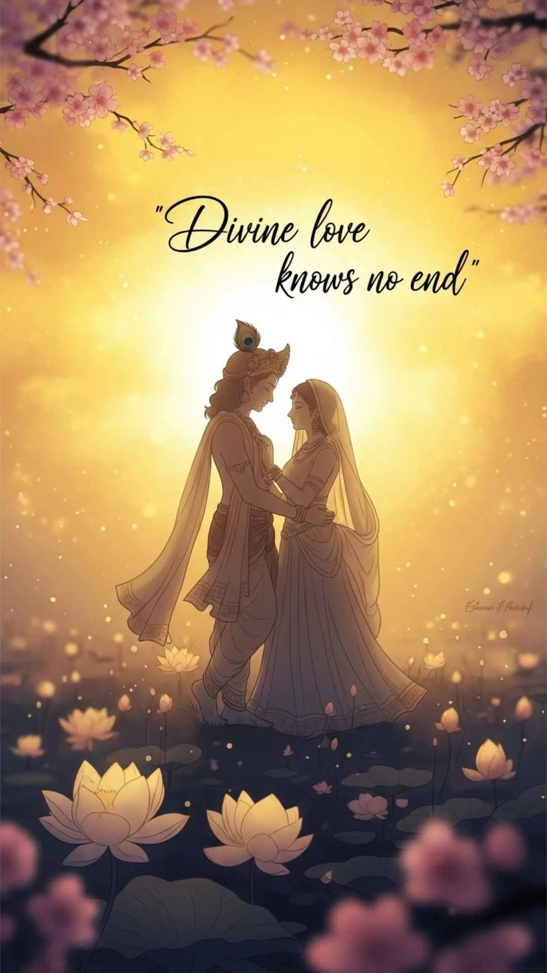 Radha Krishna love DP for Instagram, romantic spiritual profile picture, divine couple aesthetic image with eternal love quote, Hindu god love wallpaper.