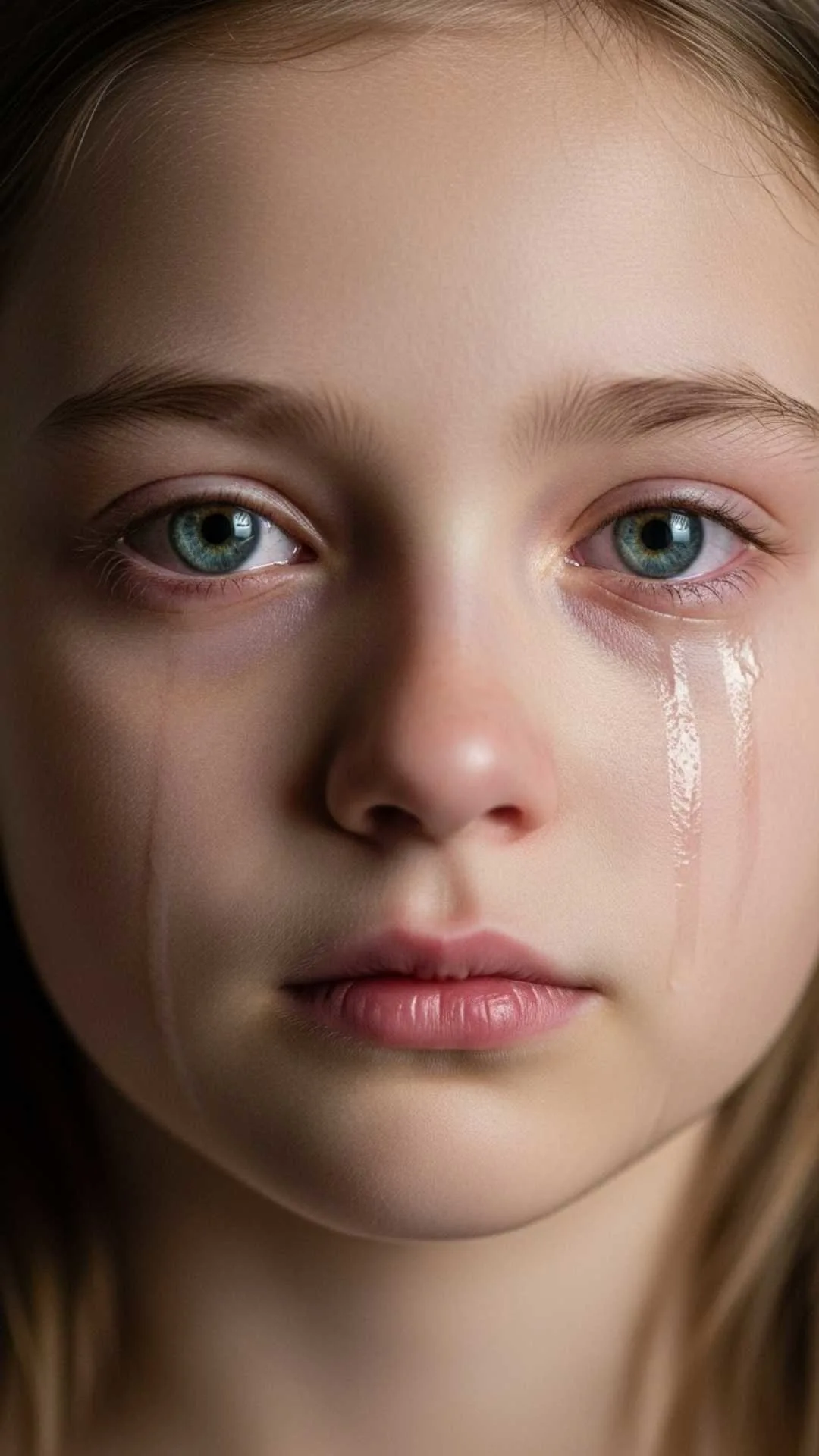 Sad girl crying DP, brave smile profile picture, emotional resilience FB DP, girl with silent tears, strength in sorrow avatar.
