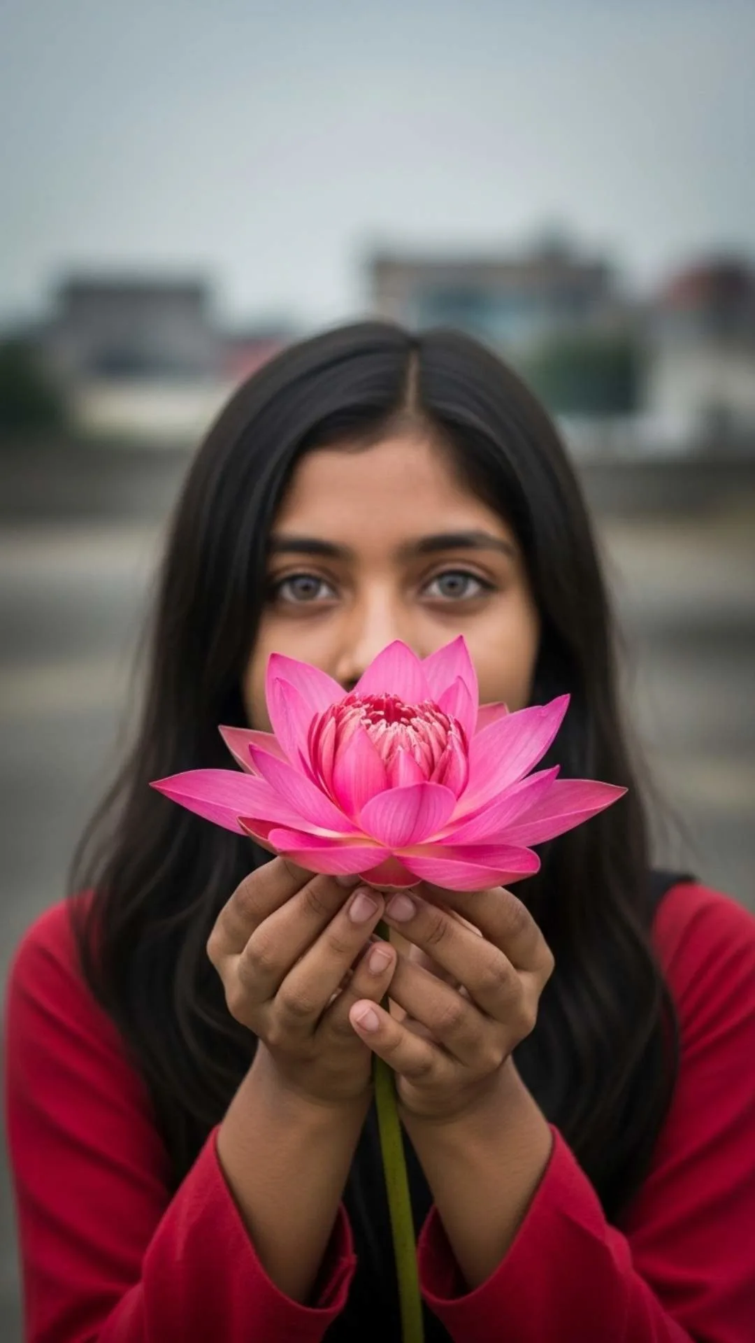 Hope flower FB DP, resilient girl profile pic, new beginning avatar, lotus bloom sad girl DP.