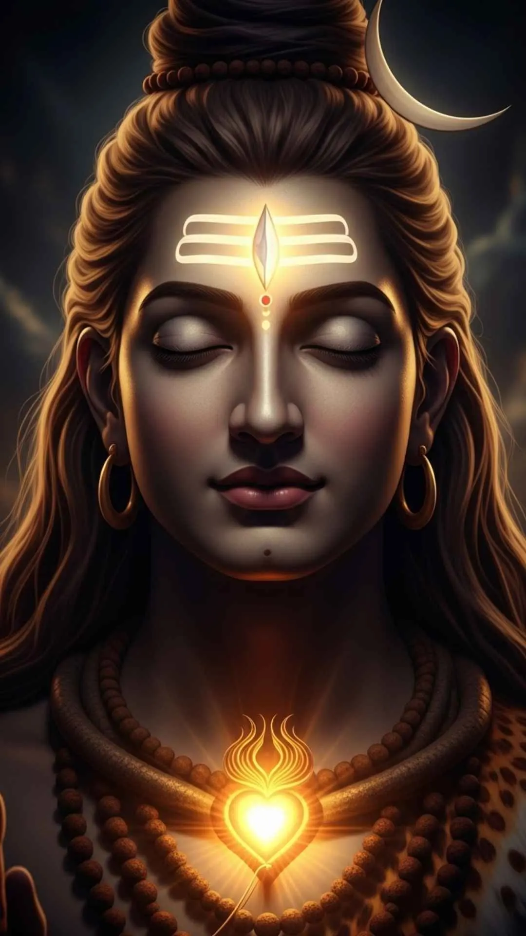 A powerful DP symbolizing inner peace, showing a golden light glowing from within a meditating Lord Shiva. #InnerPeace #Enlightenment #SpiritualGlow #MeditationDP #InnerLight