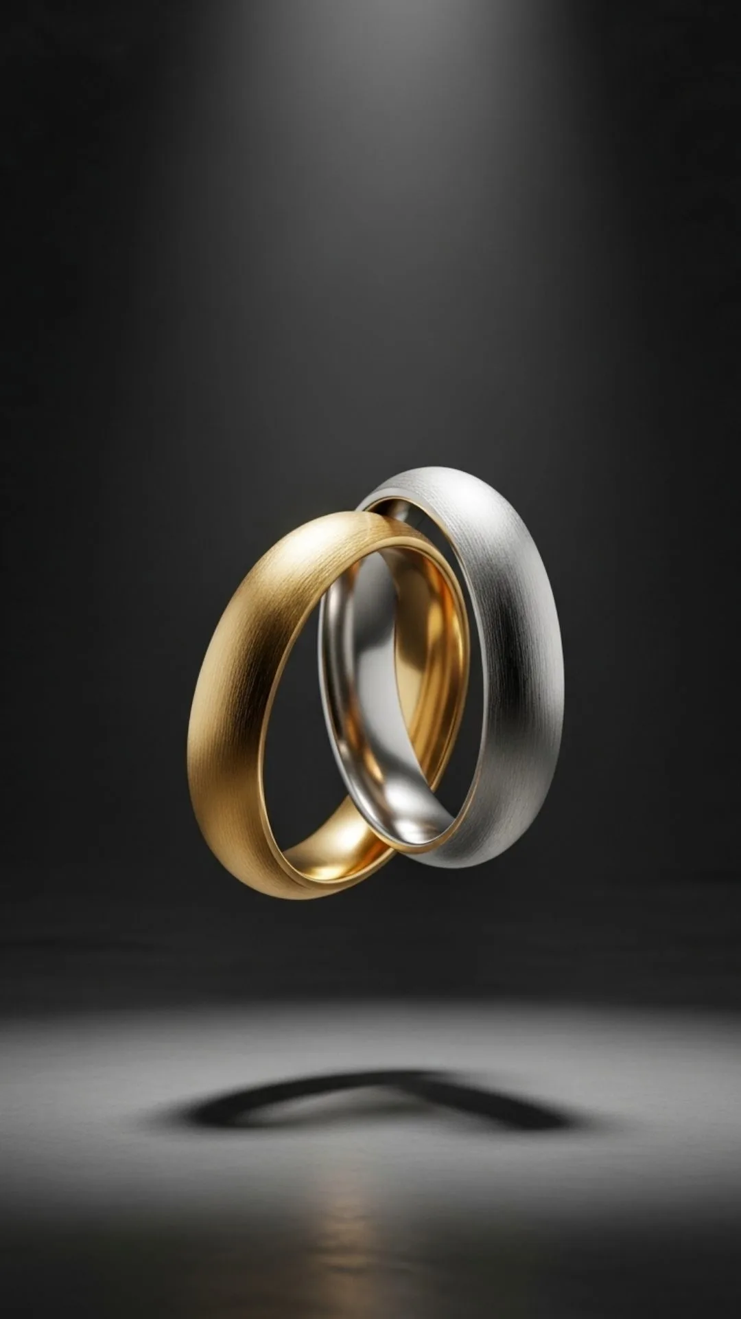 A minimalist symbolic DP of two interlocking gold and silver rings, representing connection, unity, love, or friendship. #Connection #Unity #SymbolicDP #Relationships #Minimalist