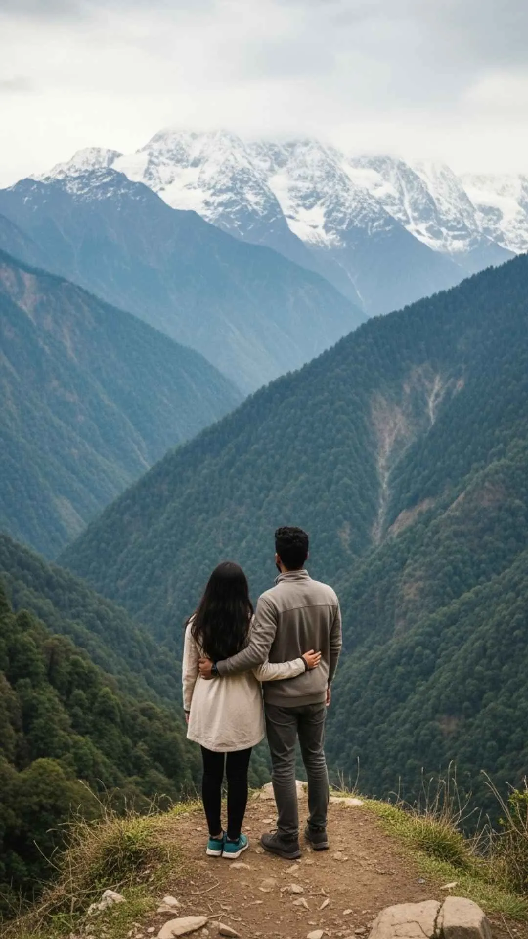 Travel couple DP for Instagram, adventurous Indian duo profile picture, wanderlust couple goals, scenic journey love.