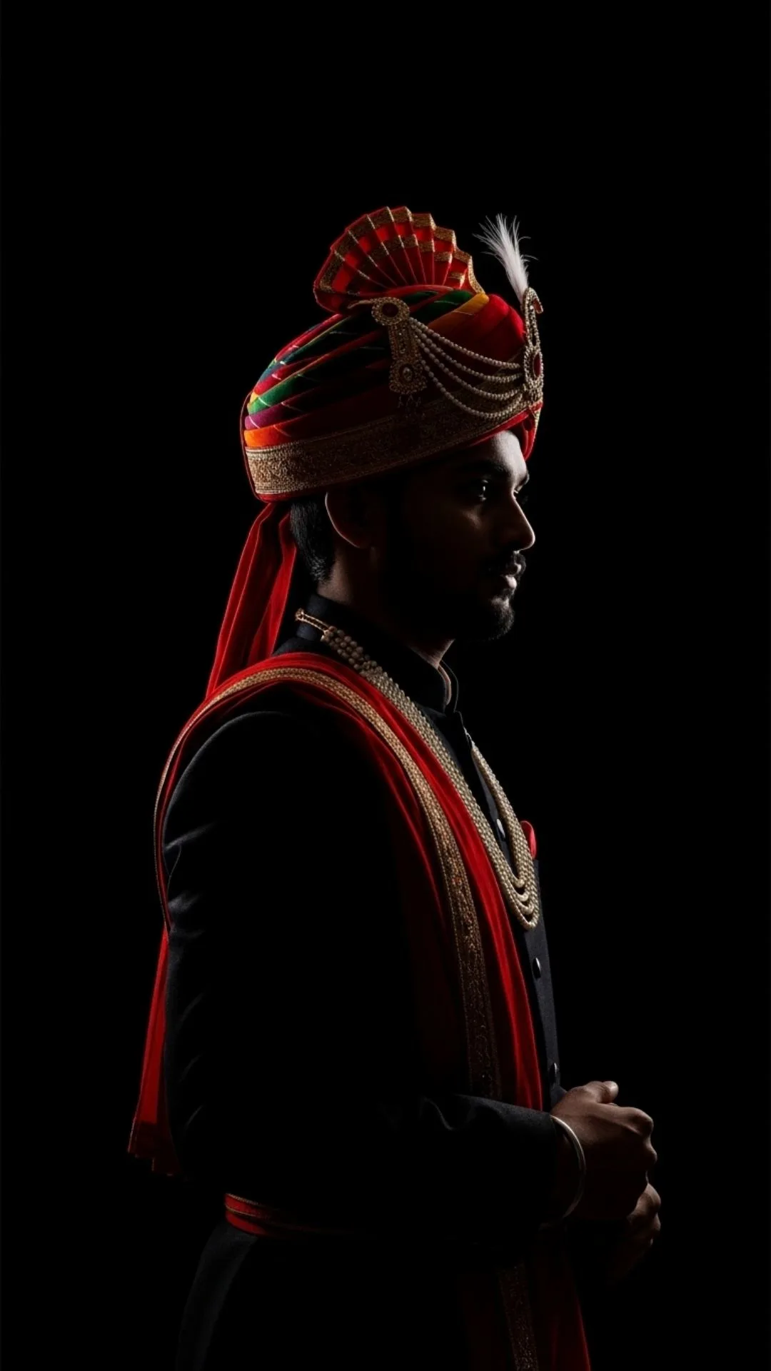 Cultural black WhatsApp DP featuring a traditional Indian turban silhouette, ideal for showing pride and dignity.