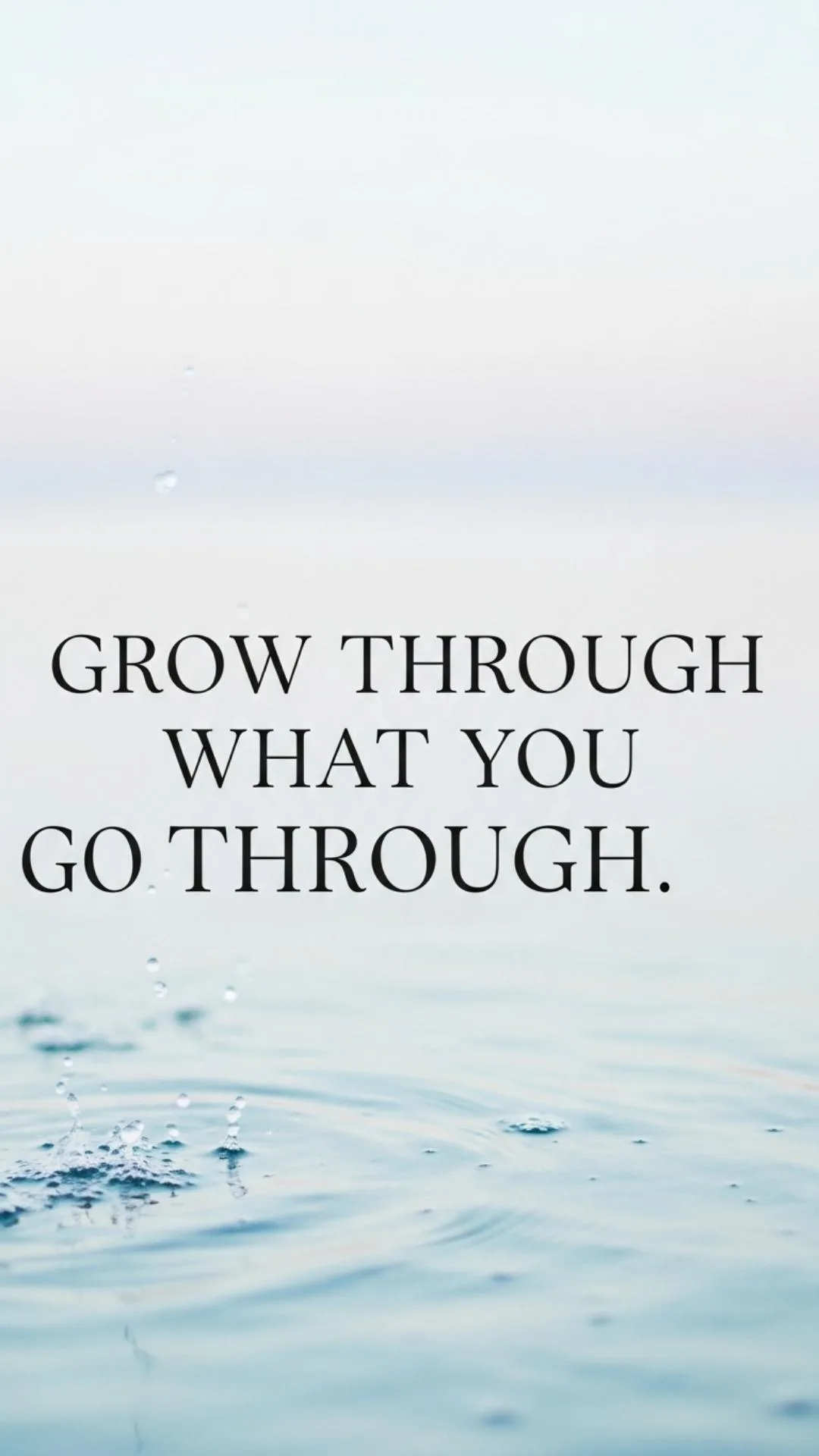 Inspirational unique WhatsApp DP with the quote "Grow Through What You Go Through" on a soft, blurred background.
