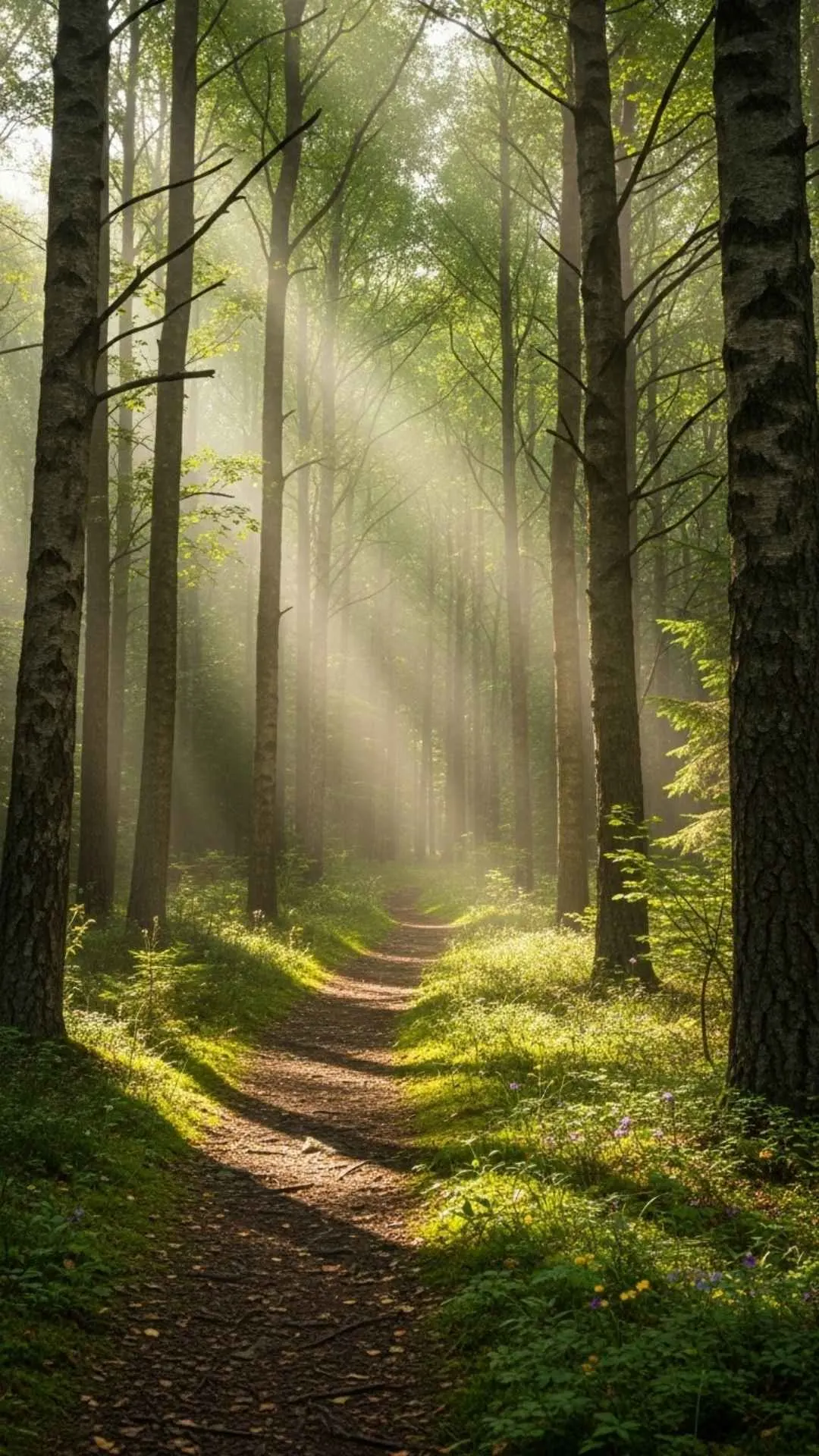 Tranquil unique scenery DP of a misty forest path, inviting contemplation and calm for a peaceful WhatsApp profile.