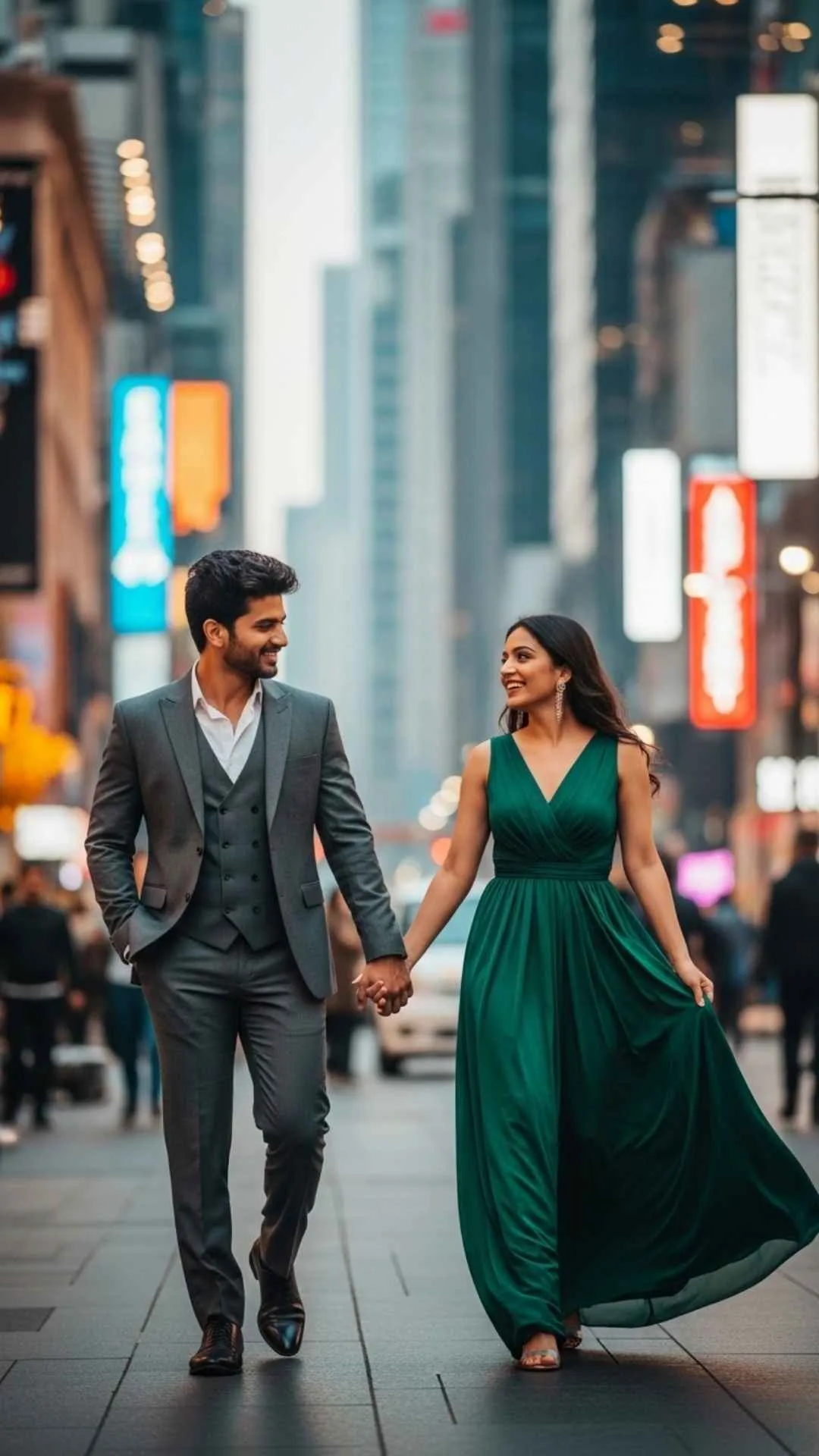 Stylish urban couple DP for Instagram, city street style profile picture, modern Indian duo, fashionable relationship.